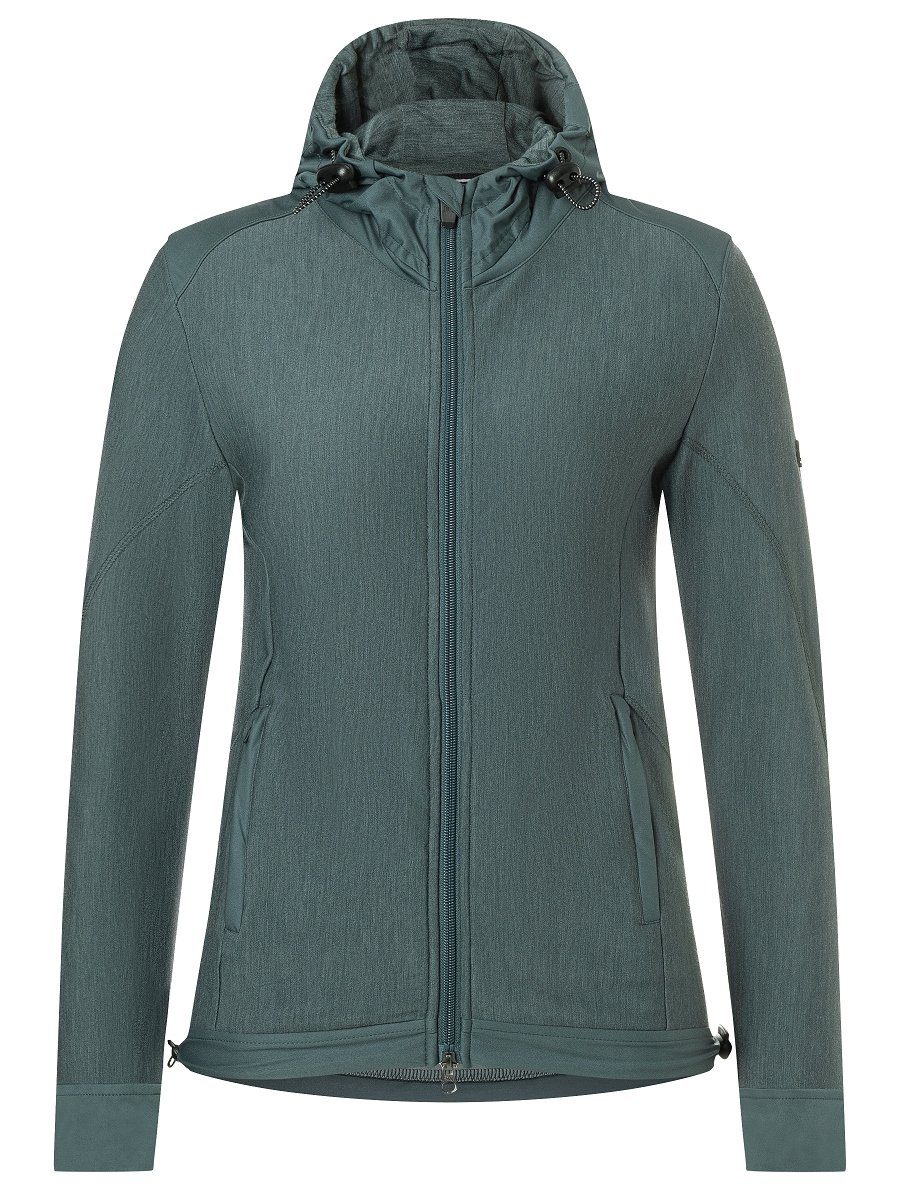 Sweatjacke W HOODED SUPER.NATURAL Merino-Materialmix Chic Merino Sweatjacke Urban ADVENTURE atmungsativer Melange