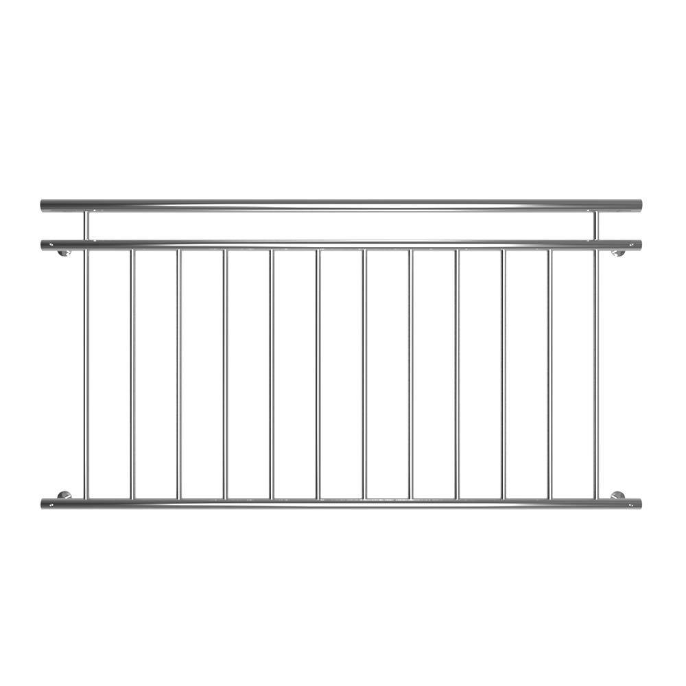 Melko Brüstungsgeländer Geländer Treppengeländer Balkongitter Balkongeländer aus V2A Edelstahl, 128 cm Länge, Stück, V2A Edelstahl