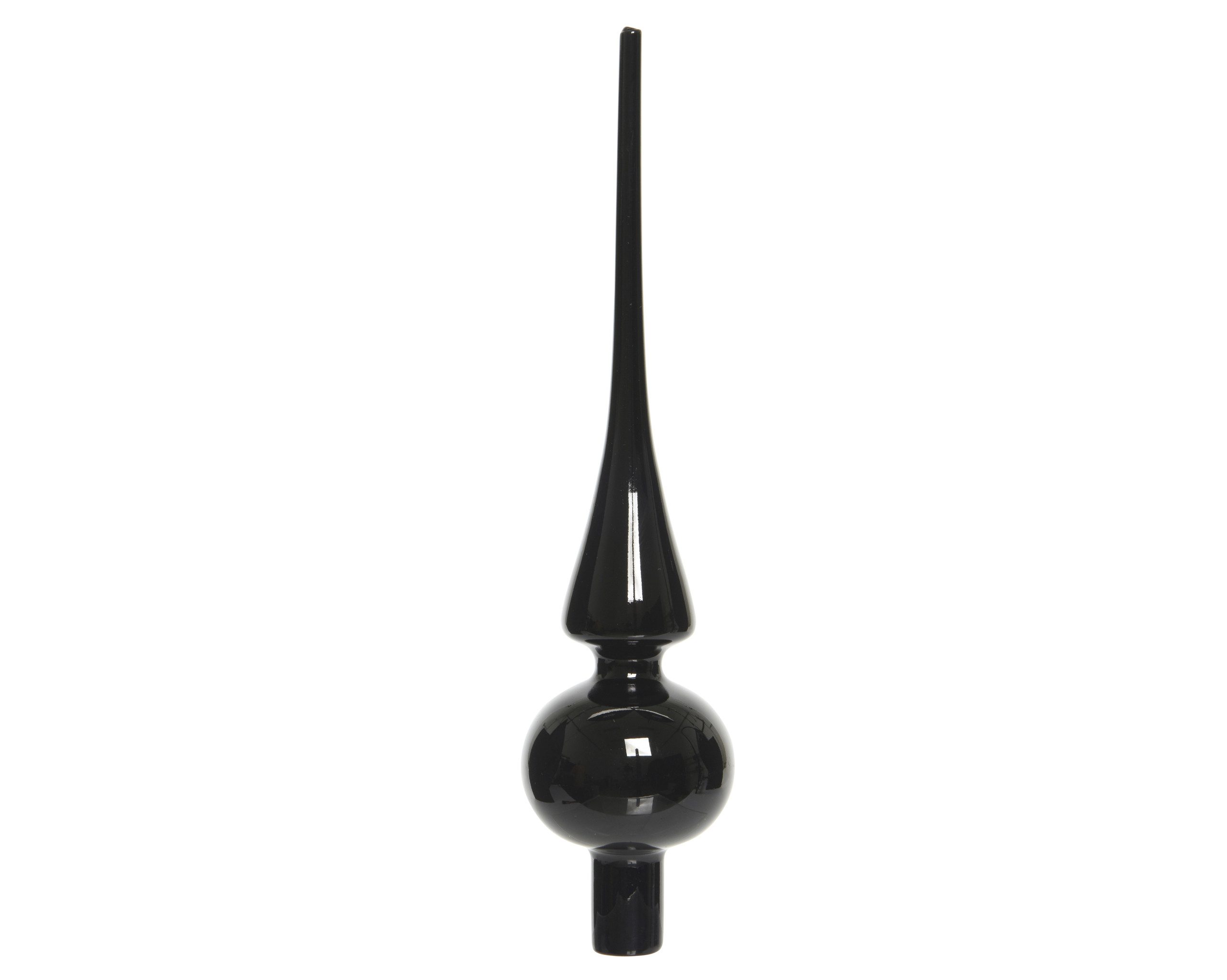 Kaemingk Christbaumspitze, Christbaumspitze Glas 26cm schwarz glänzend