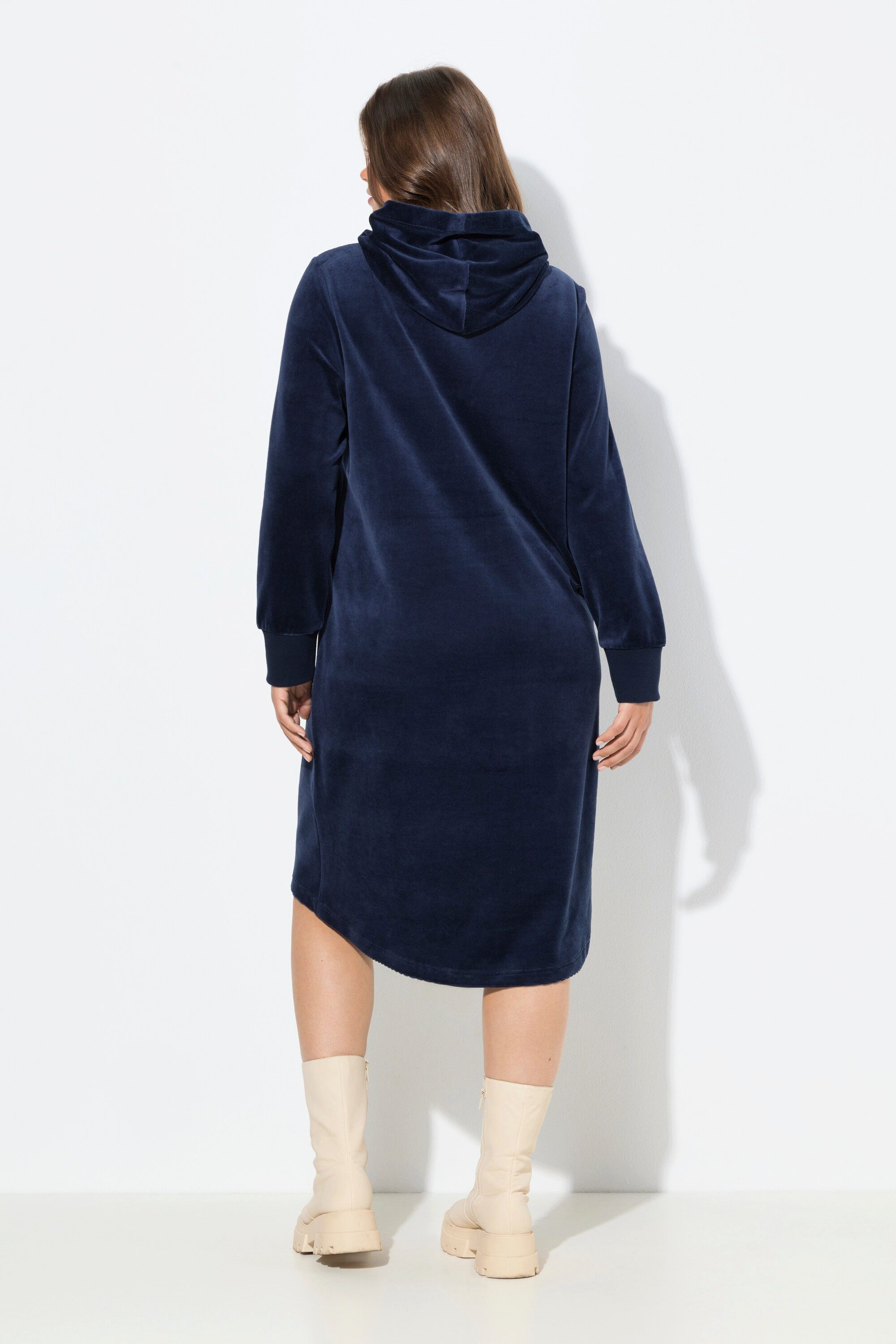 Laurasøn Midikleid Kapuzenkleid fein Cordoptik Langarm