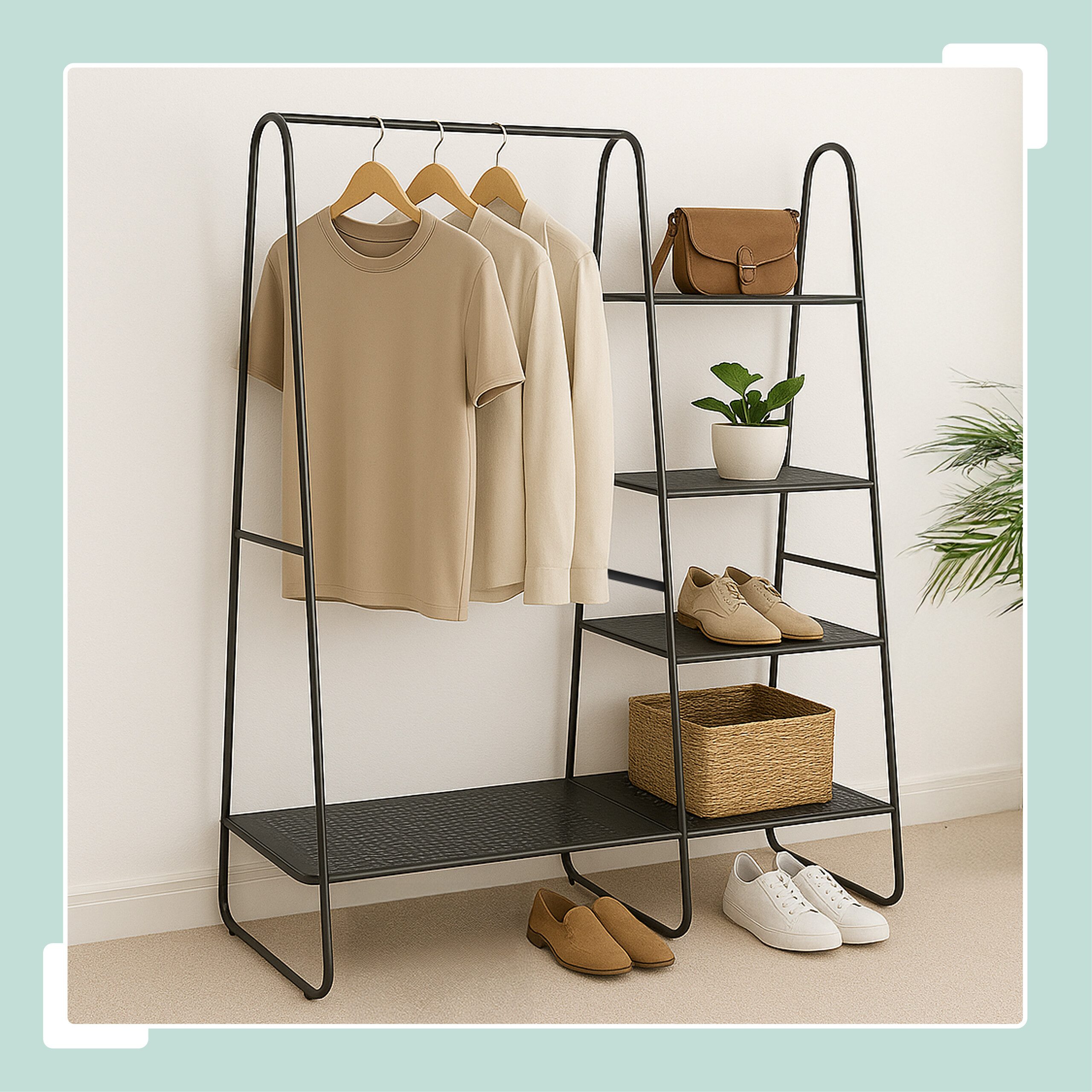 relaxdays Kleiderständer mit 5 Ablage günstig online kaufen