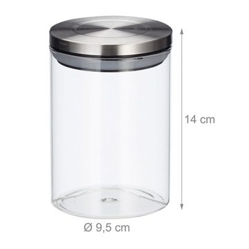 relaxdays Vorratsglas Vorratsglas 3er Set je 600 ml, Glas