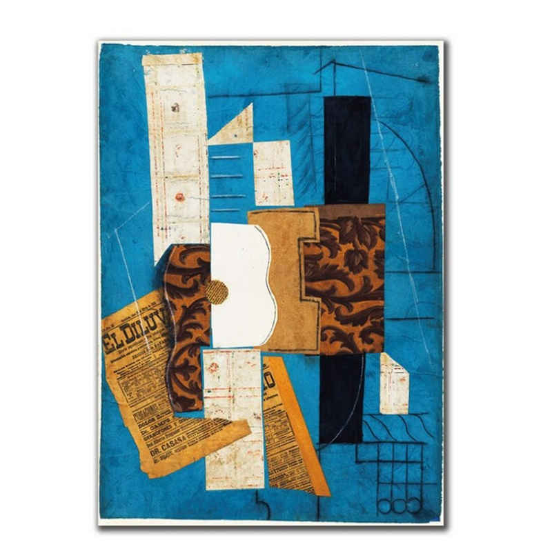 TPFLiving Kunstdruck (OHNE RAHMEN) Poster - Leinwand - Wandbild, Picasso - Abstrakte Kunst (Motiv in verschiedenen Größen), Farben: Leinwand bunt - Größe: 20x30cm