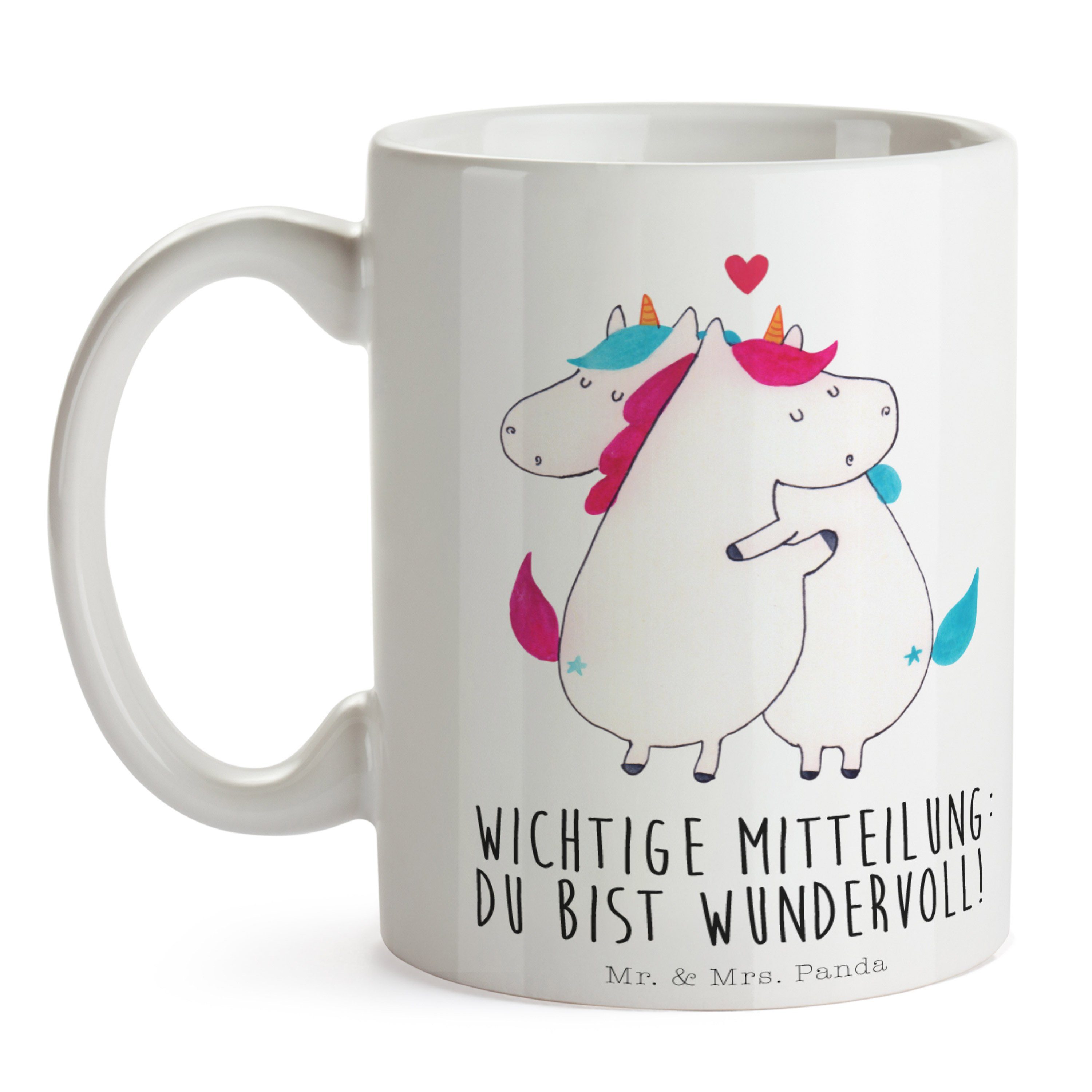 Mr. & Mrs. Mitteilung Becher, Panda Tasse Geschenk, Tasse G, - - Sprüche, Weiß Einhorn Liebe, Keramik