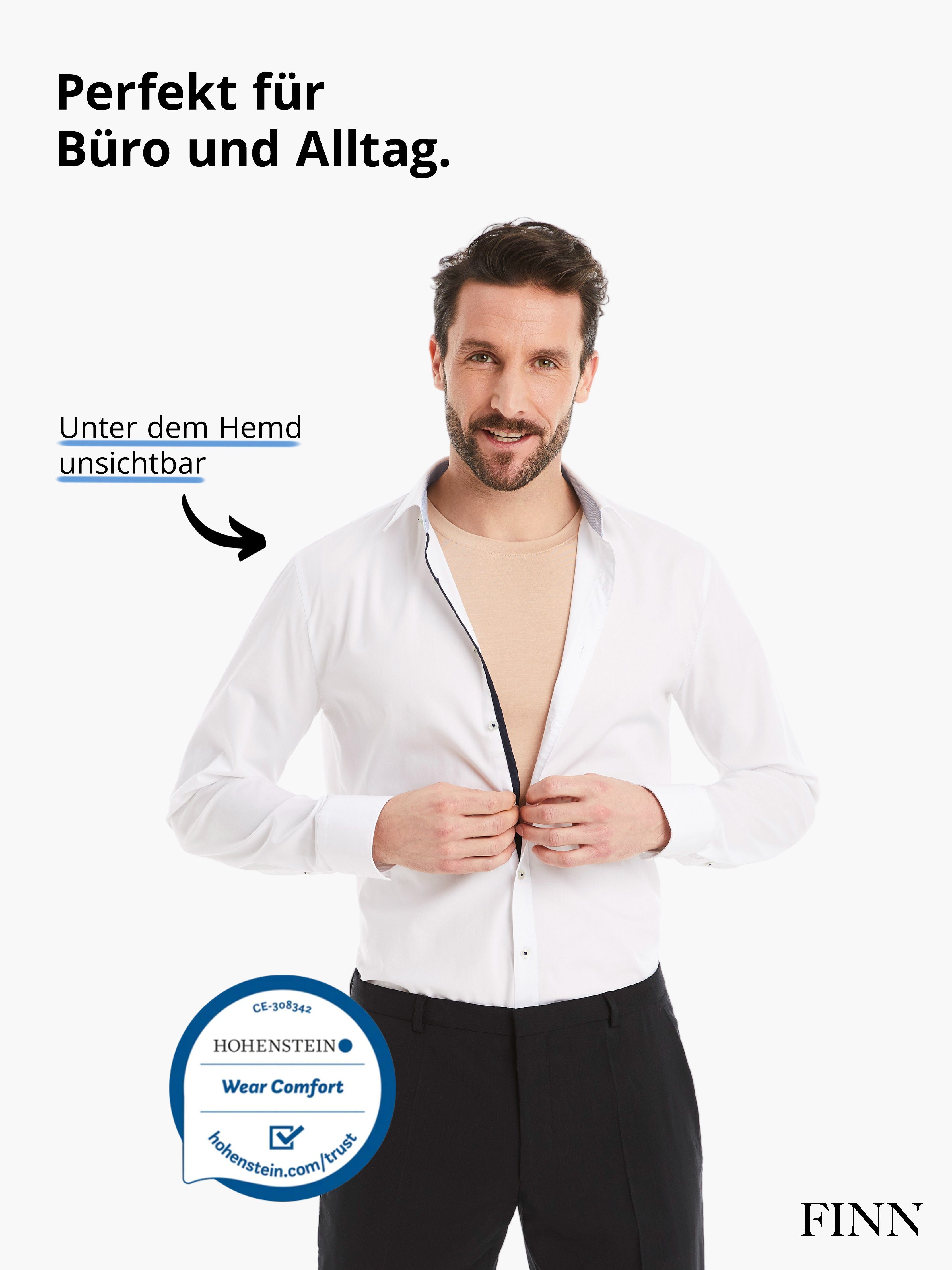 Light-Beige FINN Business feiner Ärmellos maximaler mit Achselhemd Rundhals Micro-Modal Unterhemd Design Tragekomfort Herren Stoff,