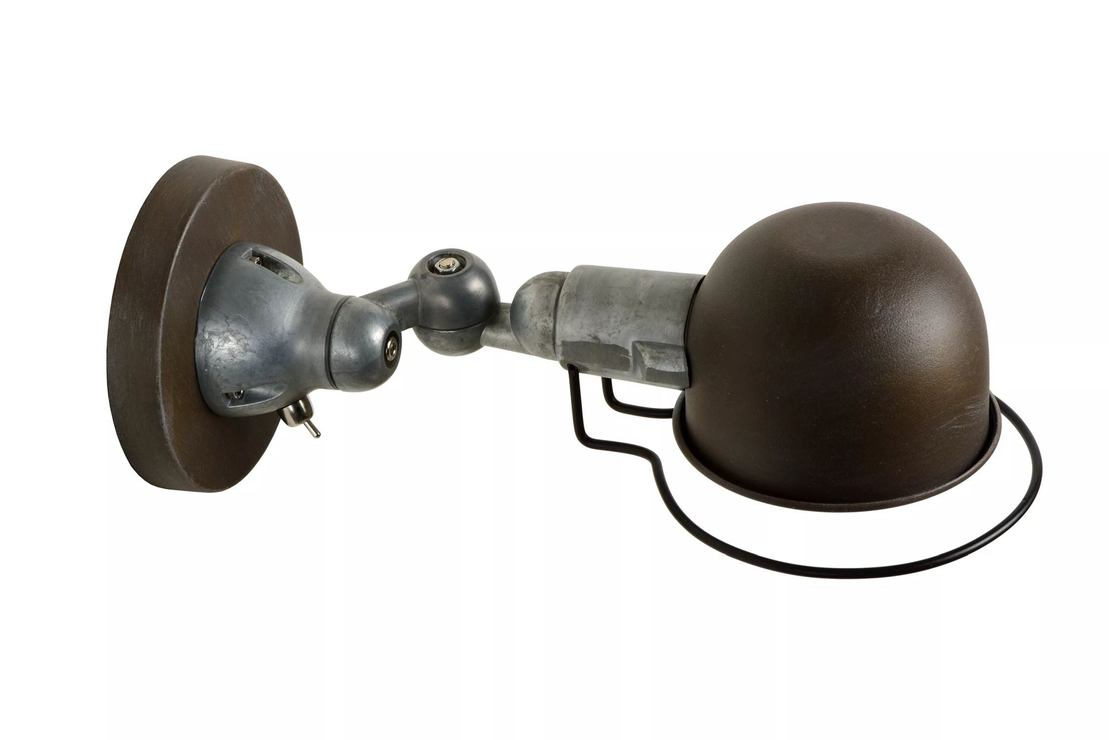 Licht-Erlebnisse Wandstrahler TAVEN, ohne Leuchtmittel, Metall verstellbar Rostbraun Grau E14 Industrial Design