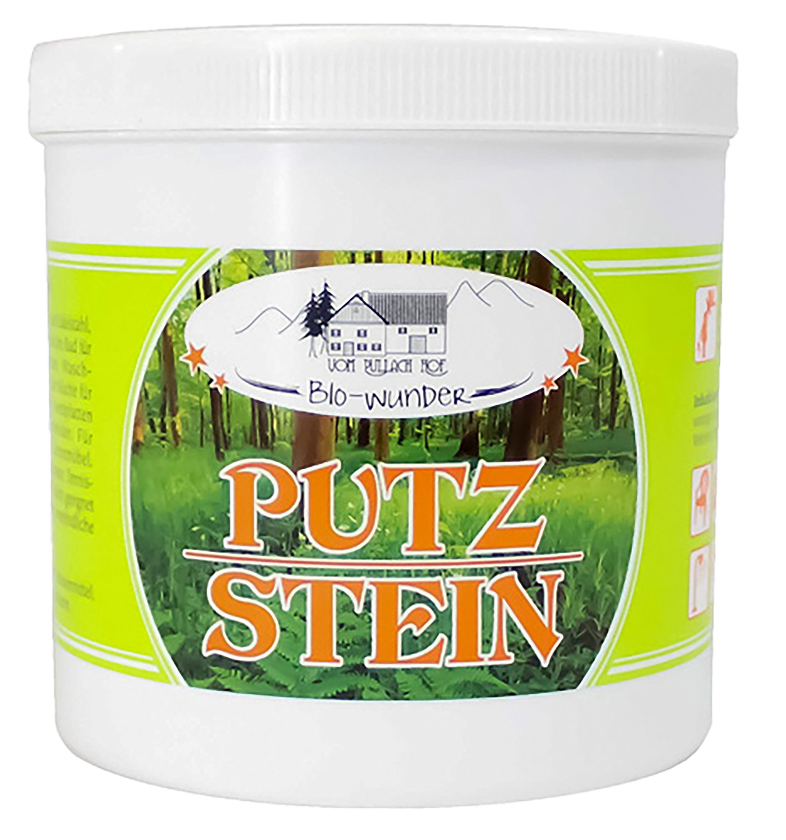vom Pullach Hof BIO-WUNDER PUTZSTEIN 1000g mit Schwamm Universal Polierstein 21 Putzstein (Scheuermittel Reinigungsstein Reinigungspolierstein Reiniger)