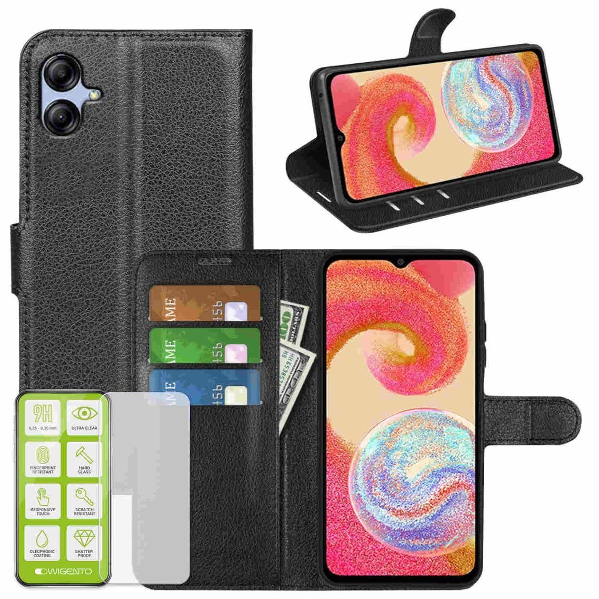 Wigento Handyhülle Für Samsung Galaxy A04e Handy Tasche Wallet Premium Schutz Hülle Case Cover Etuis Neu Zubehör