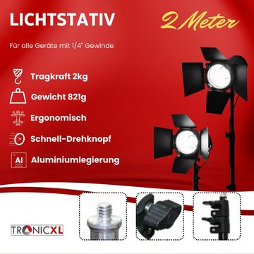 TronicXL 2x 210cm Lampenstativ Stativ Lichtstativ Ständer 2m Blitz LED Leuchte Lampenstativ (Höhe: 210cm)