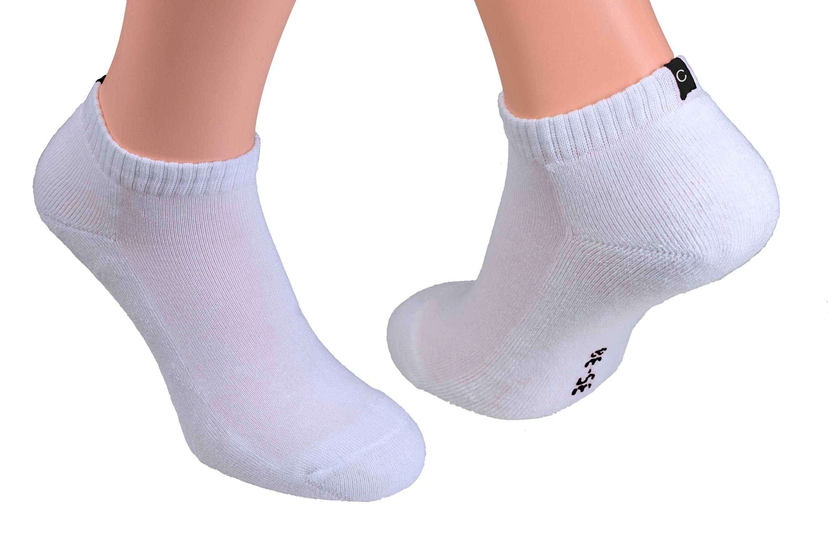 Cocain underwear Sneakersocken Damen Herren Sport Sneakers Socke schwarz weiß dicke Frottee Sohle 100 (6-Paar) atmungsaktiv feuchtigkeitsregulierend