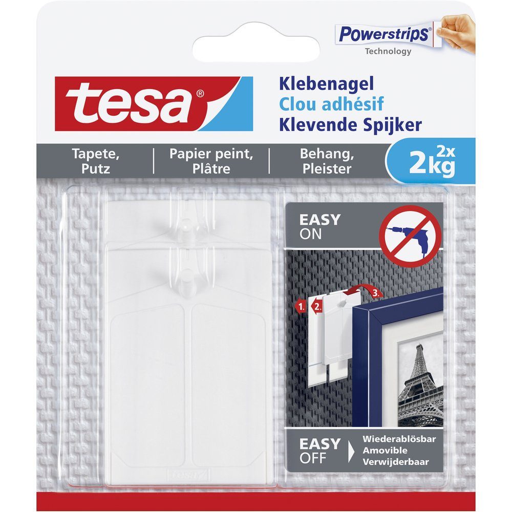 tesa Klebehaken tesa 77776 Klebenagel Weiß Inhalt: 2 St., (77776) – Bild 4 von 4