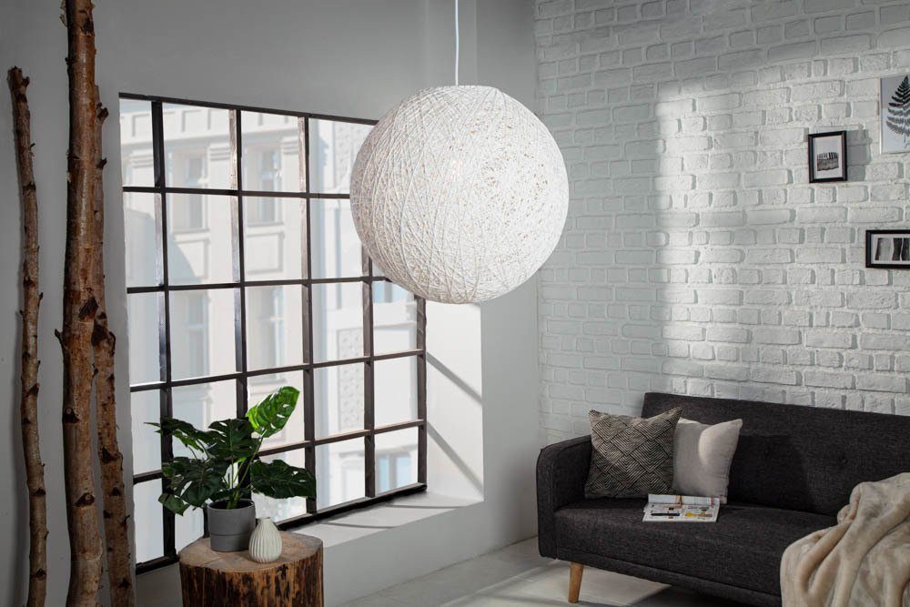 riess-ambiente Hängeleuchte COCOONING 45cm weiß, ohne Leuchtmittel, Wohnzimmer · Kugel · Schlafzimmer · Natural Look