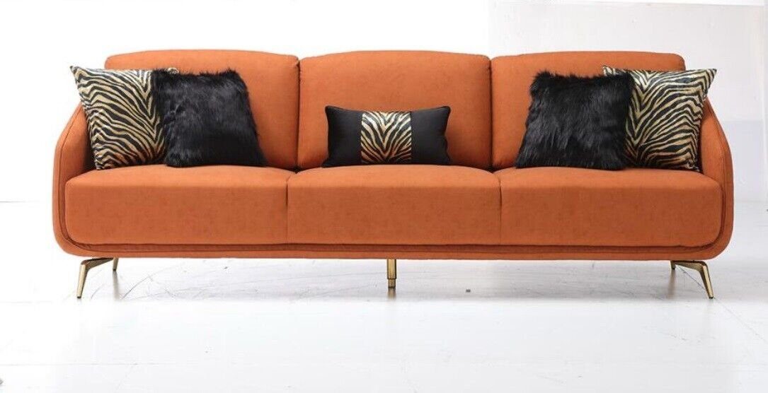 JVmoebel Sofa Stilvoller Oranger Dreisitzer 3-er Couch Modern Neu, Made in Europe