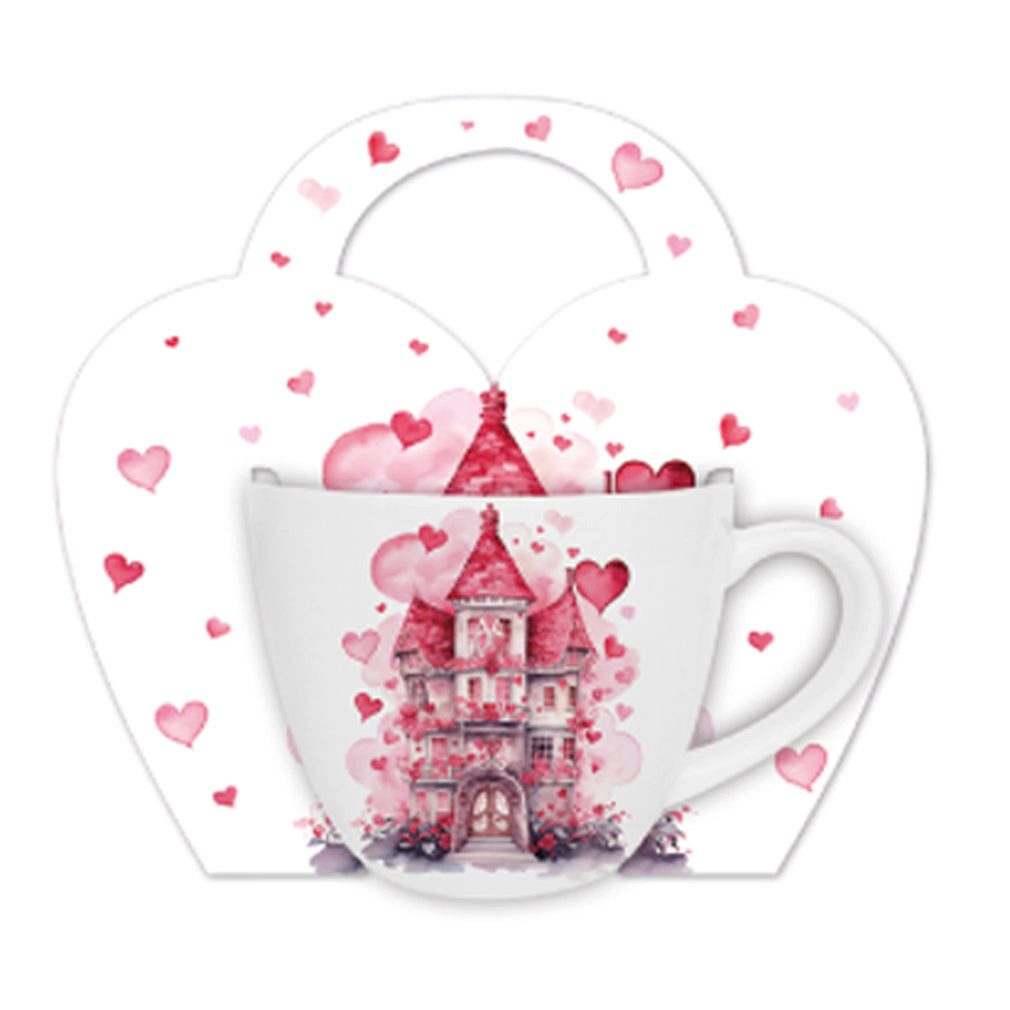 Duo-Gift Tasse Romantische Duo Tasse Schloss mit Herzen 420 ml, Vintage Tasse
