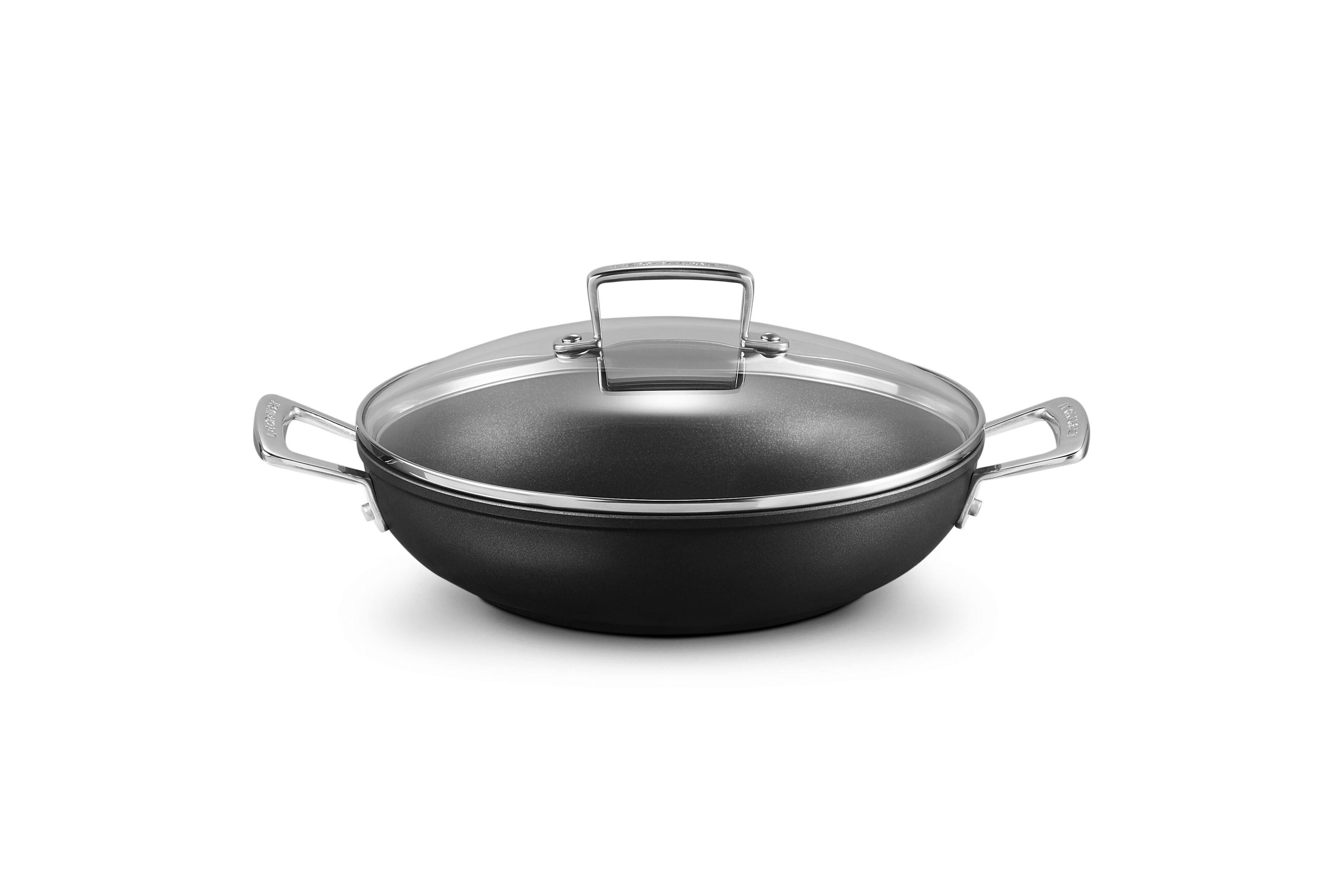 LE CREUSET Bratpfanne Aluminium-Antihaft Profipfanne mit Deckel, Aluminium, Ø 26 cm, Anthrazit/Silber, 51107260010502