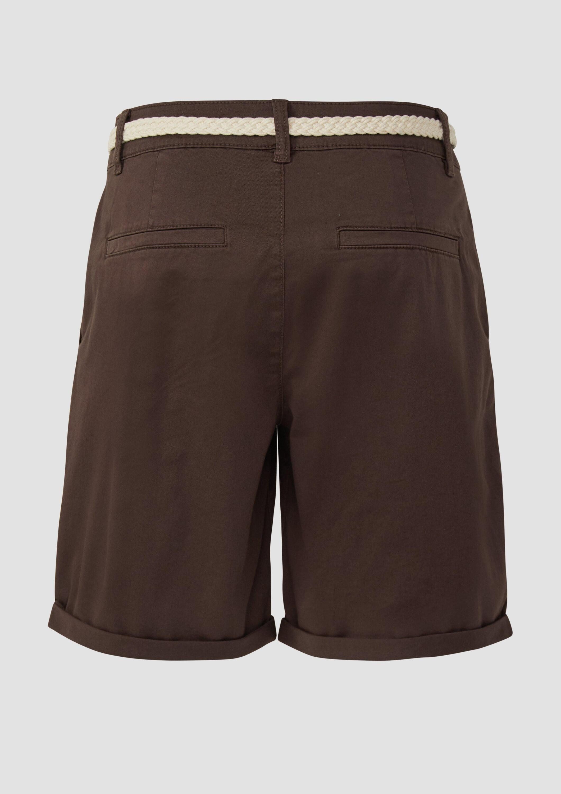 s.Oliver Shorts Hose Shorts mit geflochtenem Gürtel und Garment Dye