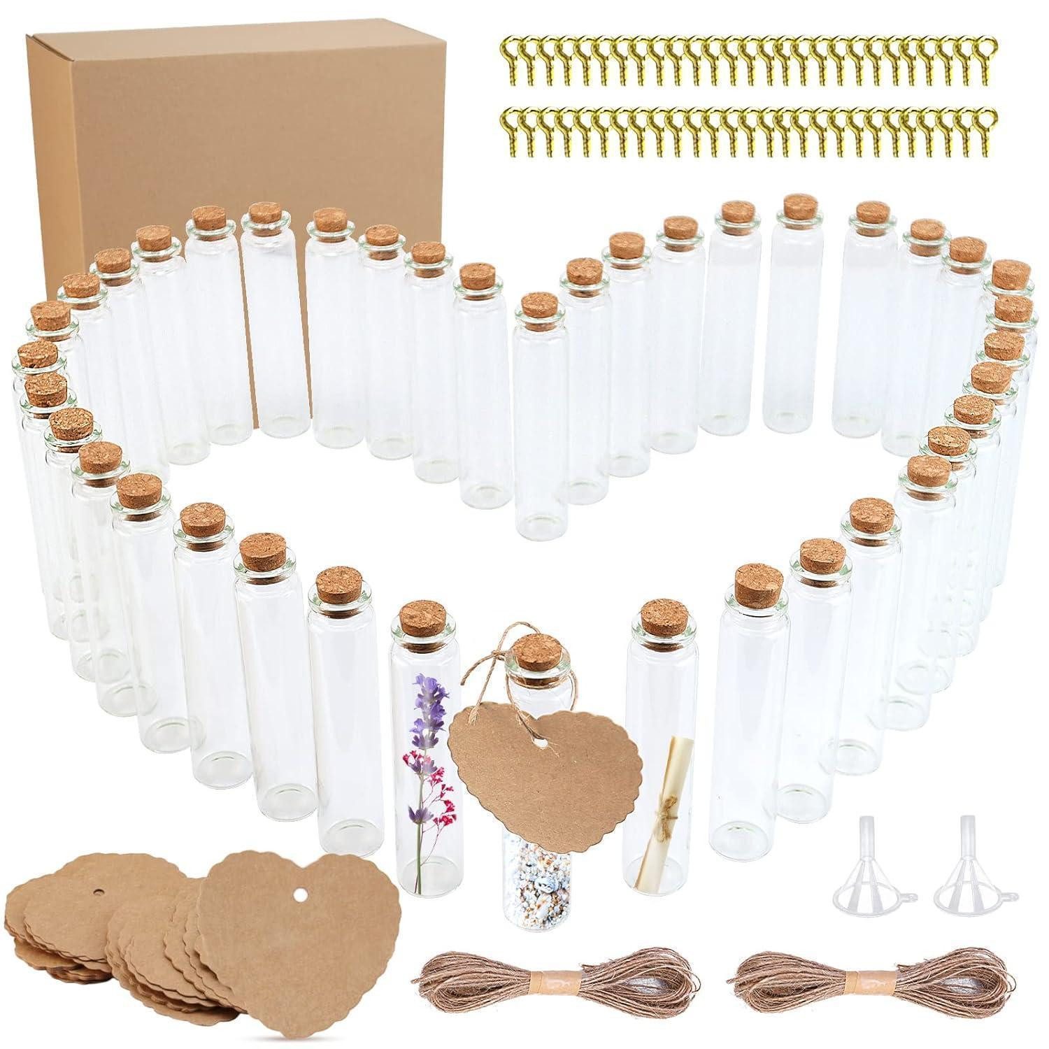 LuxusKollektion Одноразовые очки 40 Stück Reagenzglas mit Korken 25ml Glas Mini Fläschchen Deko Set