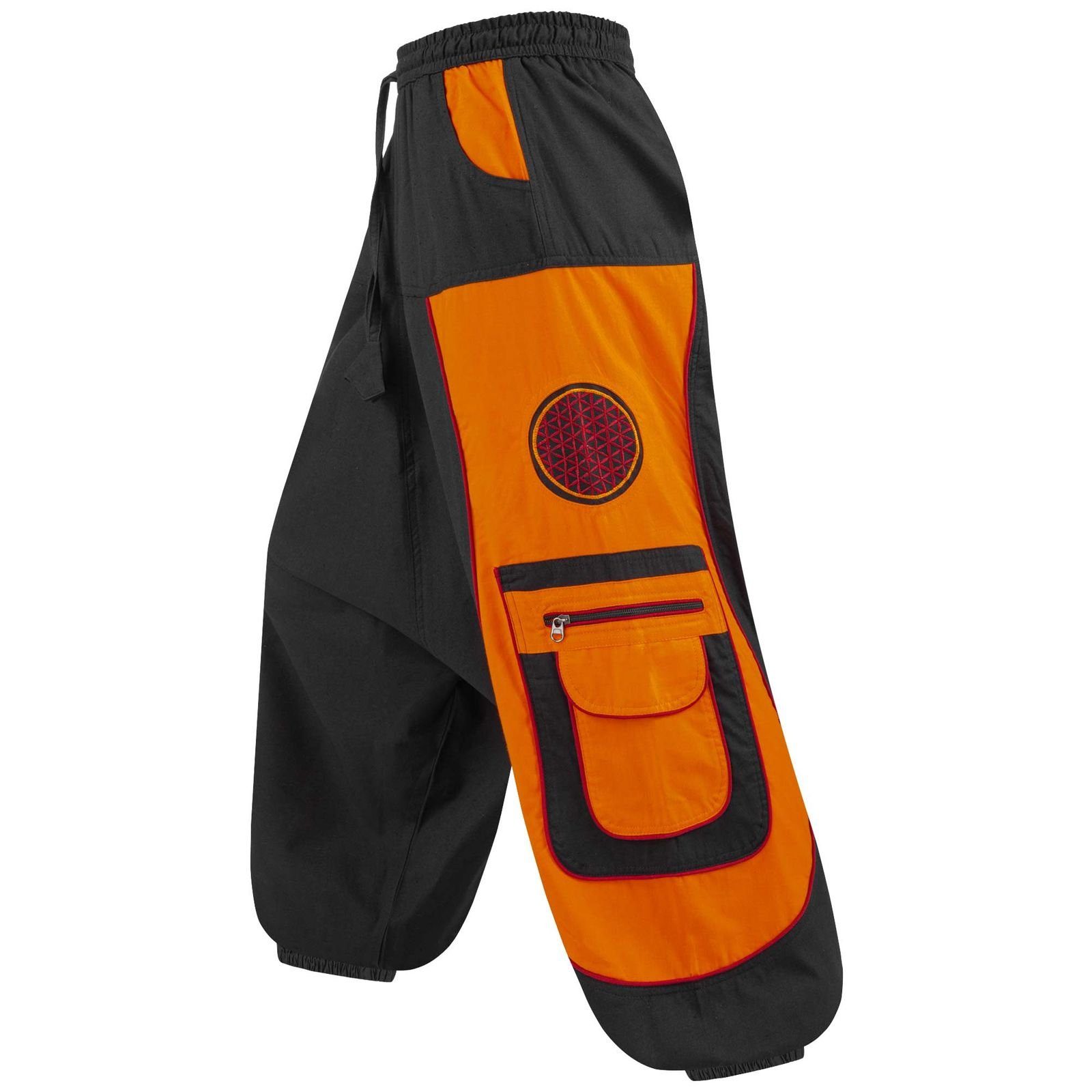 KUNST UND MAGIE Haremshose Cargohose Hippie Haremshose Goa Hose Lebensblume günstig online kaufen