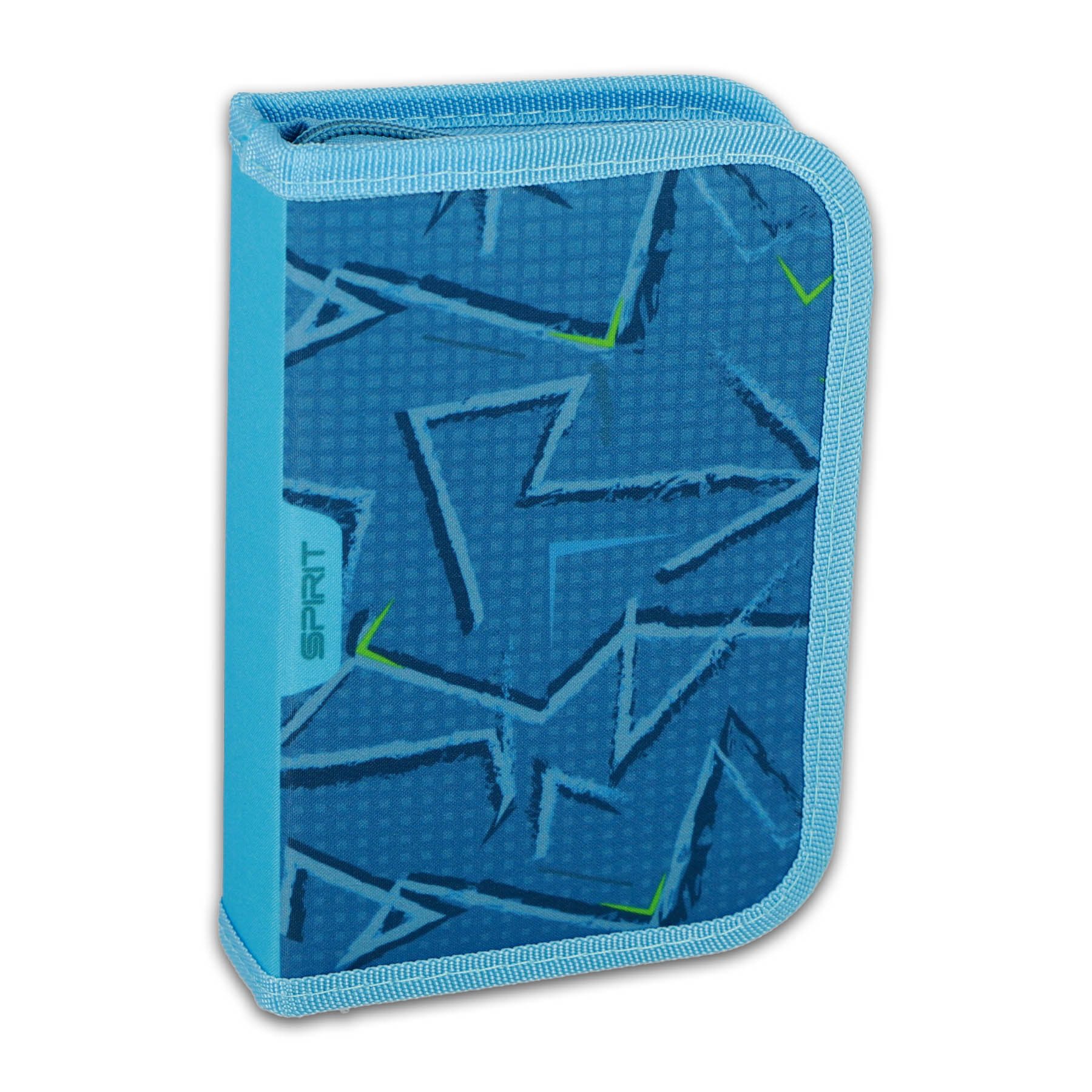 Spirit Federmäppchen SPIRIT Schüler Etui 28 teilig 1-Zipper Mäppchen ABS Blue Stripe