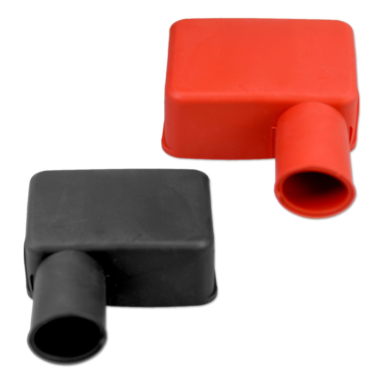 Impulse Innovation Batteriepolklemme Schutzkappenset 90° Rot & Schwarz für Batteriepolklemmen bis 17mm