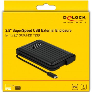 Delock PC-Gehäuse Externes Gehäuse für 2.5″ SATA HDD / SSD mit USB Type-C - IP66