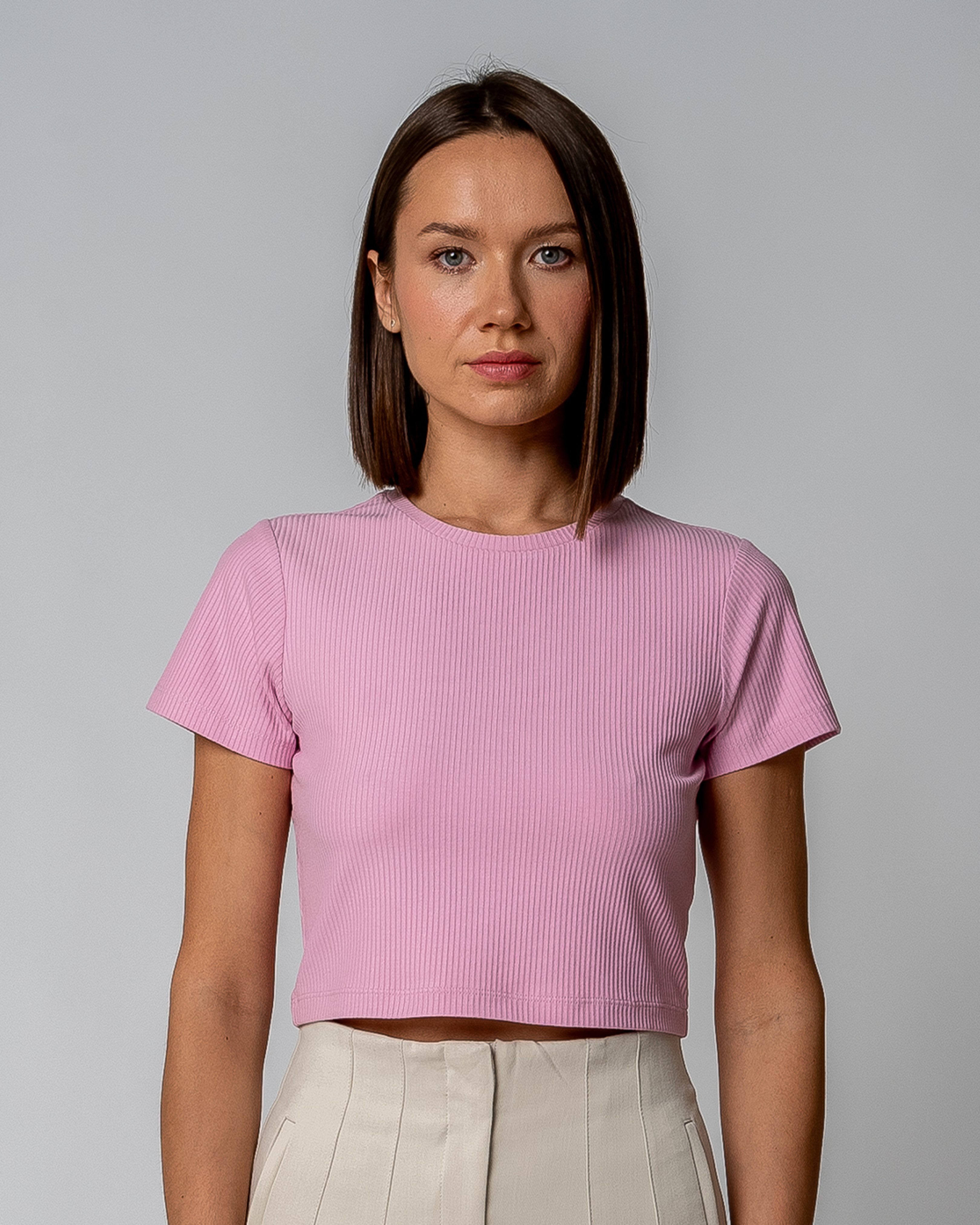 GORG Kurzarmshirt Damen Geripptes Cropped T-Shirt günstig online kaufen