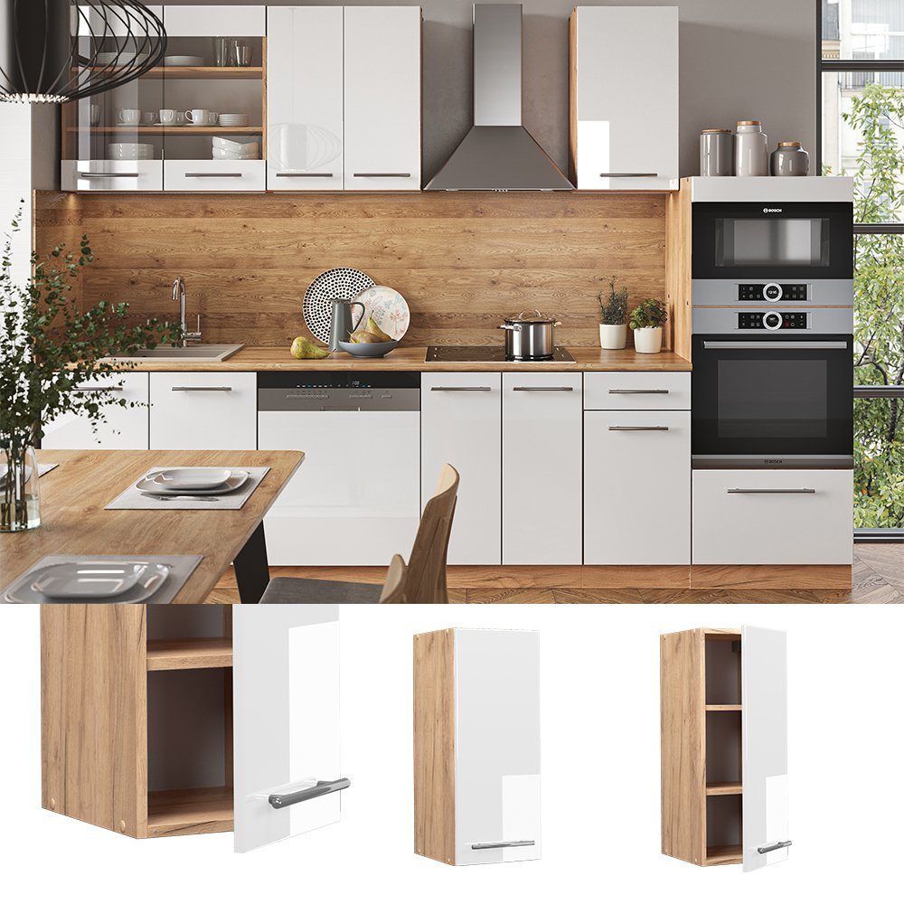 Vicco Hängeschrank Fame-Line, Weiß Hochglanz/Goldkraft Eiche, günstig online kaufen