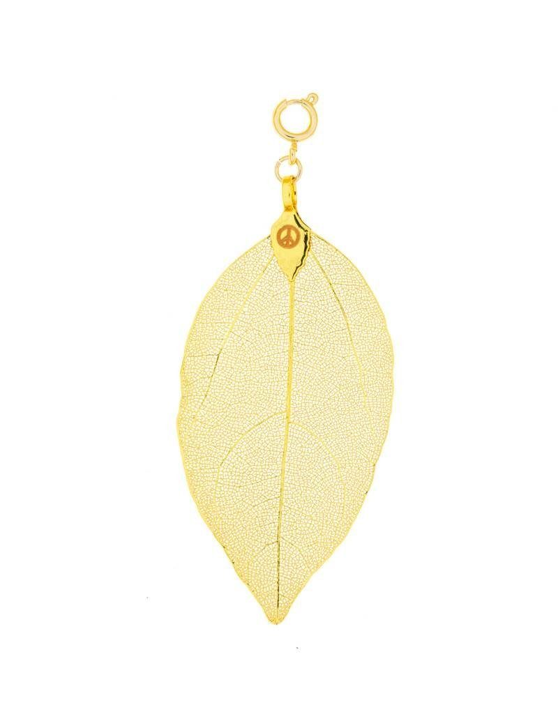 Blumenkind Kettenanhänger Blattanhänger Edelstahl - Blatt Jedes Natur Unikat der Ionen gold, ein plattiert gold