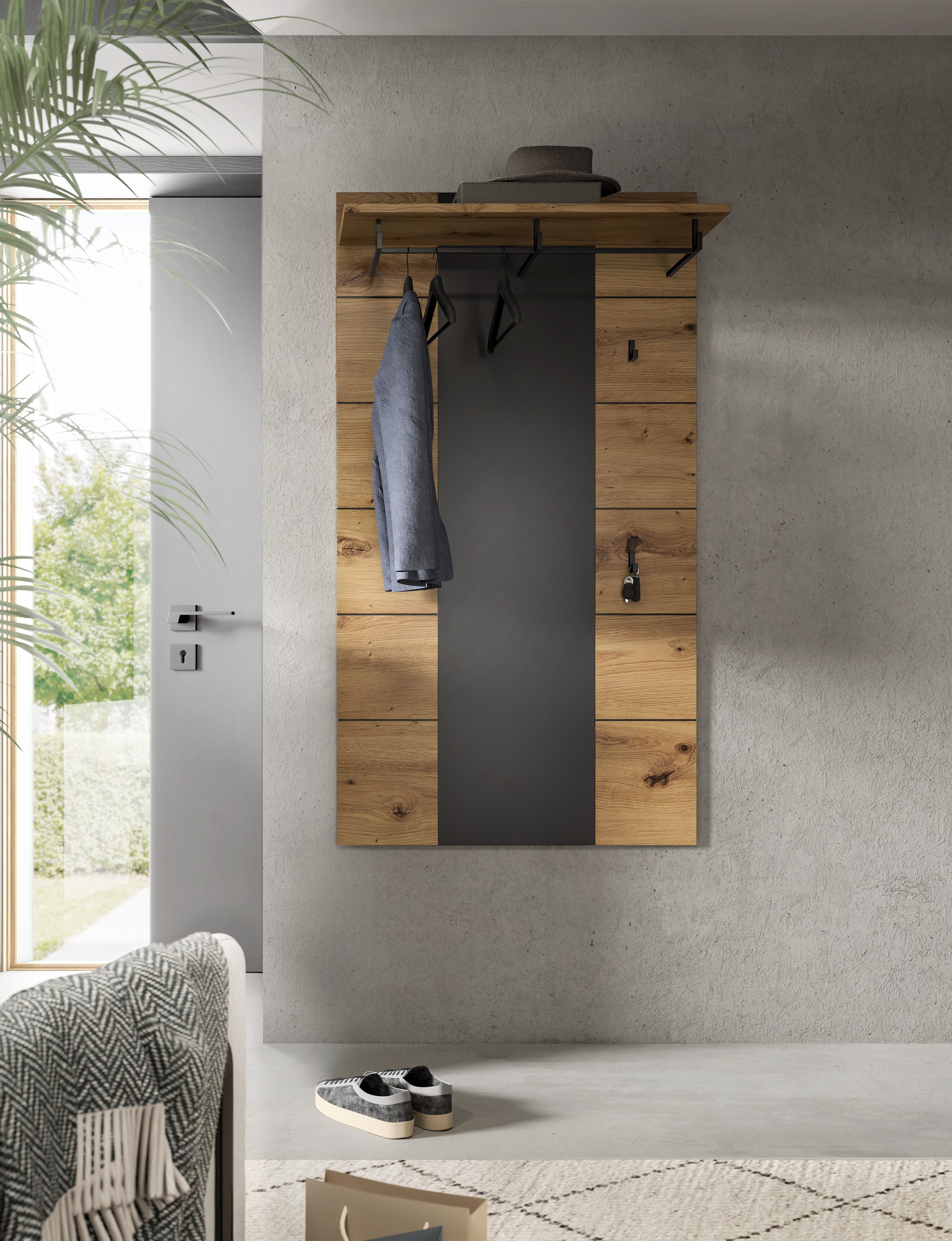 Home affaire Garderobenpaneel REHAT, TOPSELLER!, Höhe 145 cm, Hutablage, 4 günstig online kaufen