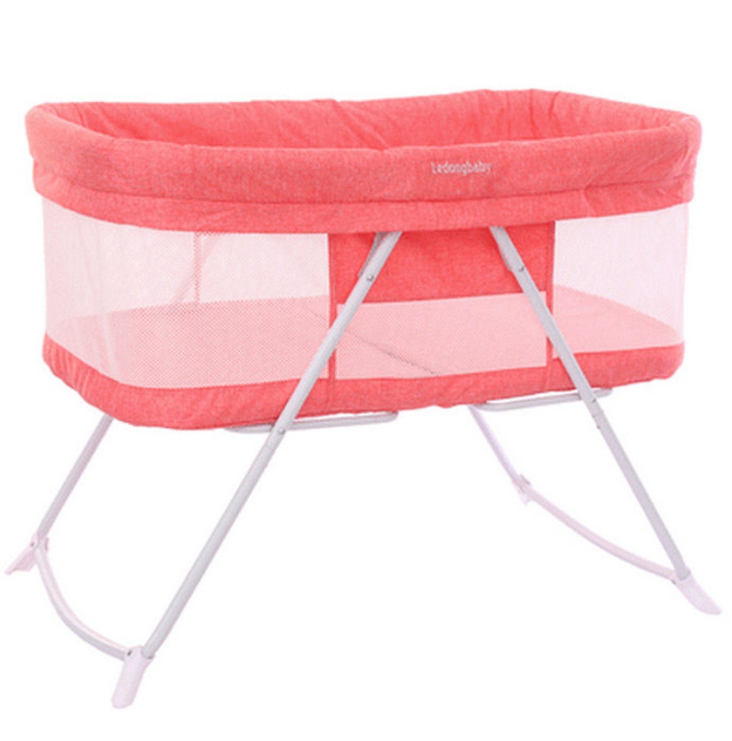 TPFFamily Beistellbett Babybett Babywiege Reisebett mit Moskitonetz, Babybett mit Aufbewahrungskorb und Mückenschutz und Wiegefunktion