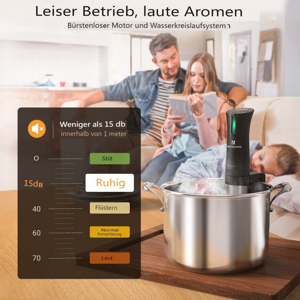 Stick WIFI Smart Insma ohne mit Vide Präzisionskocher 1100W Sous-Vide Stick, Befestigungsklemme Sous