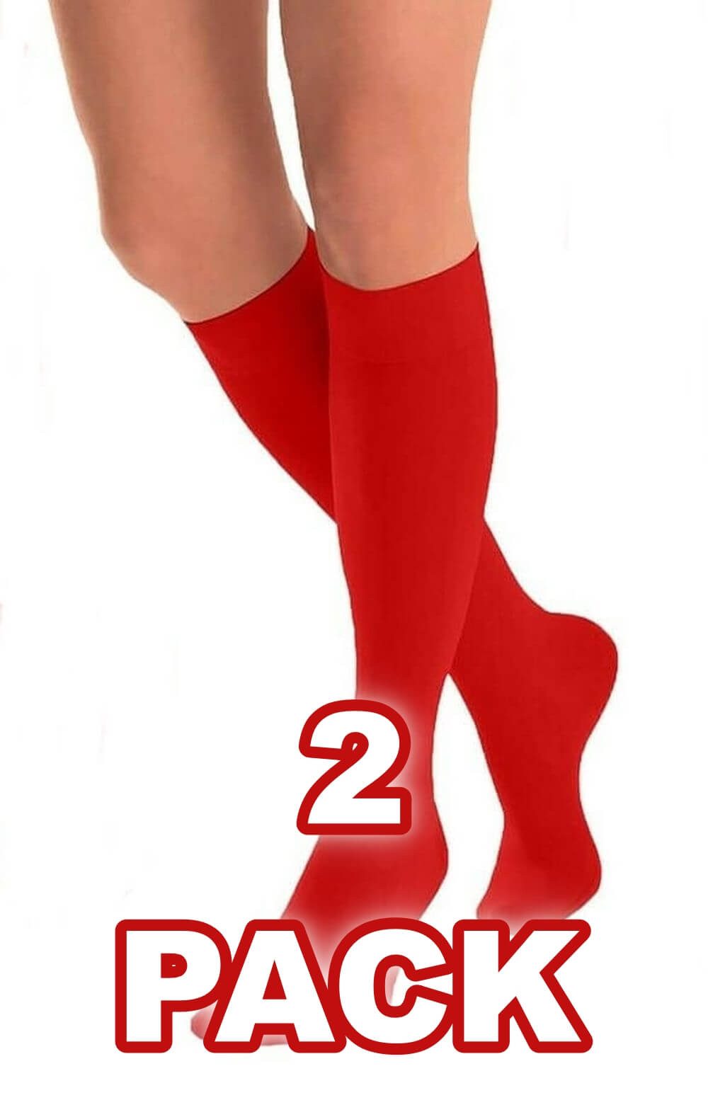 Aurellie Kniestrümpfe 2er Kniestrümpfe Lycra-Kniesocken mit 60 DEN Onesize (2-Paar)