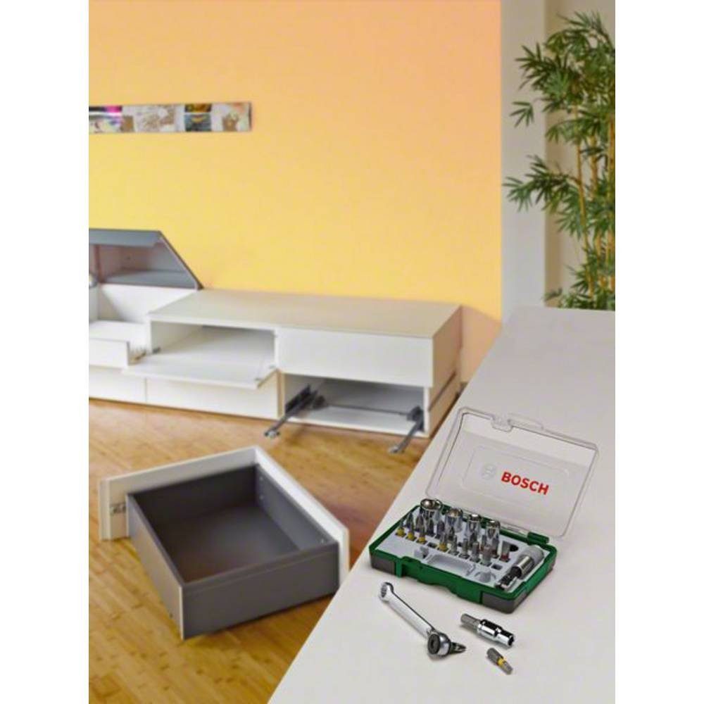 BOSCH Steckschlüssel Schrauberbit- und Ratschen-Set, 27-teilig 2607017160