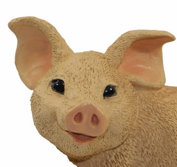 Castagna Tierfigur Dekofigur Tierfigur Schwein Ferkel Schweinchen liegend natur Kollektion Castagna aus Resin H 10 cm