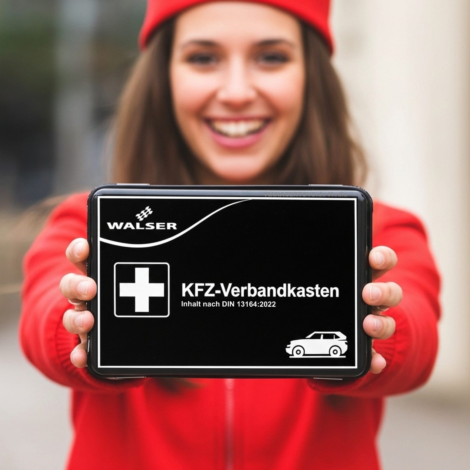 WALSER KFZ-Verbandkasten Erste Hilfe Verbandszeug Auto PKW Notfall Hardcase Box