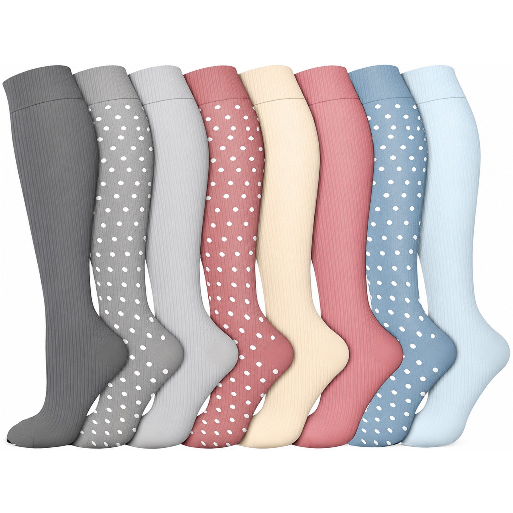Keyura Kompressionsstrümpfe 8 Paar Kompressionsstrümpfe Damen und Herren, Kompressionssocken (20-30mmHg Stützstrümpfe Sport Kompressionssocken mit Elastisch, Stützstrümpfe Compression Socks Laufstrümpfe Kompression) Compression Socks für Sport, Laufen, Fl