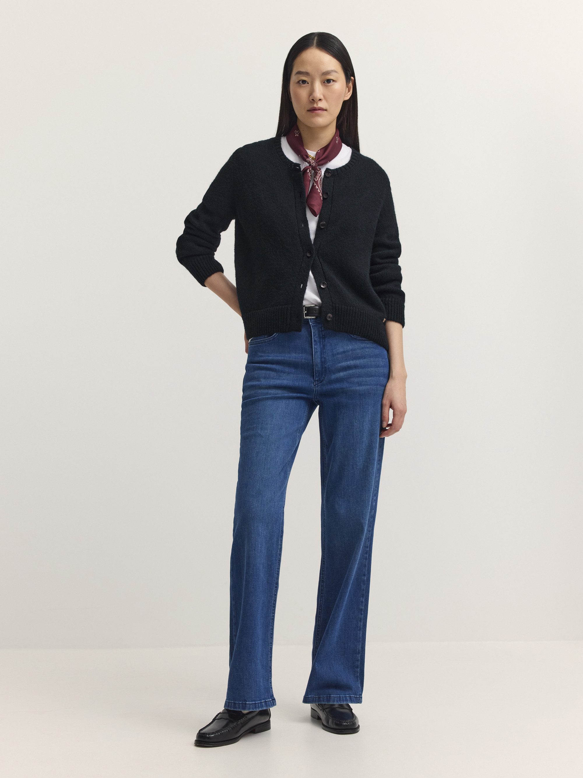 bugatti Cardigan Regular Fit Regular Fit Alpaka-Mix Rundhals