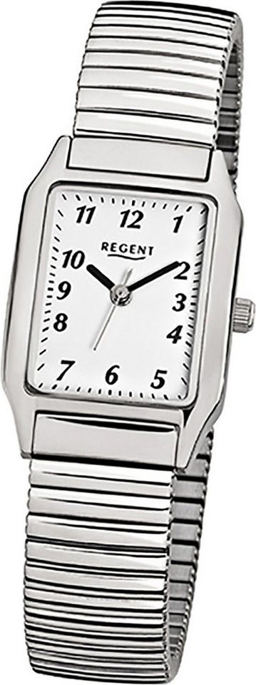 Regent Quarzuhr Regent Damen-Armbanduhr silber Analog F-268, Damen  Armbanduhr eckig, klein (ca. 23x26mm), Edelstahlarmband