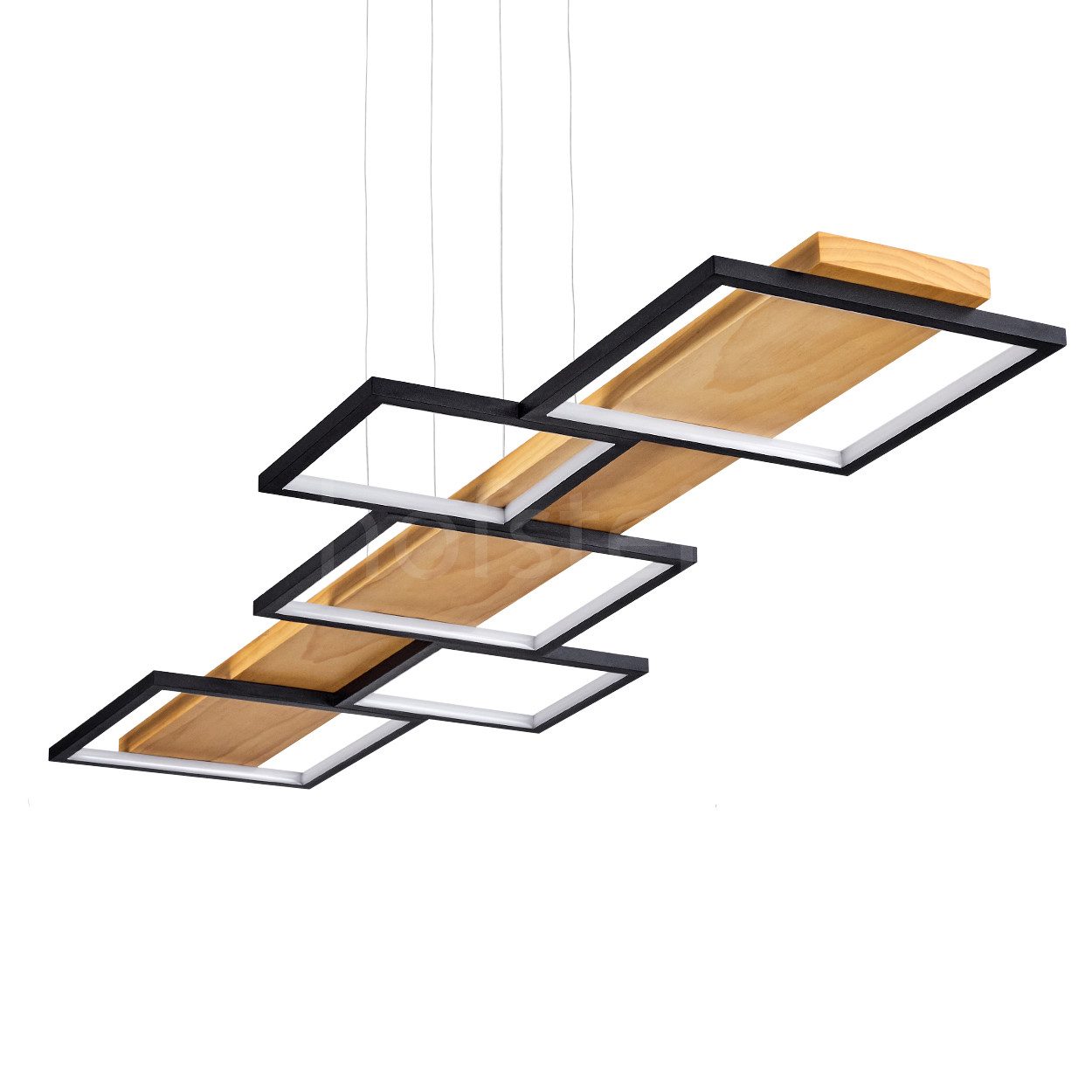 hofstein Pendelleuchte »Palermo« dimmbare Hängelampe aus Metall/Holz, 3000 Kelvin