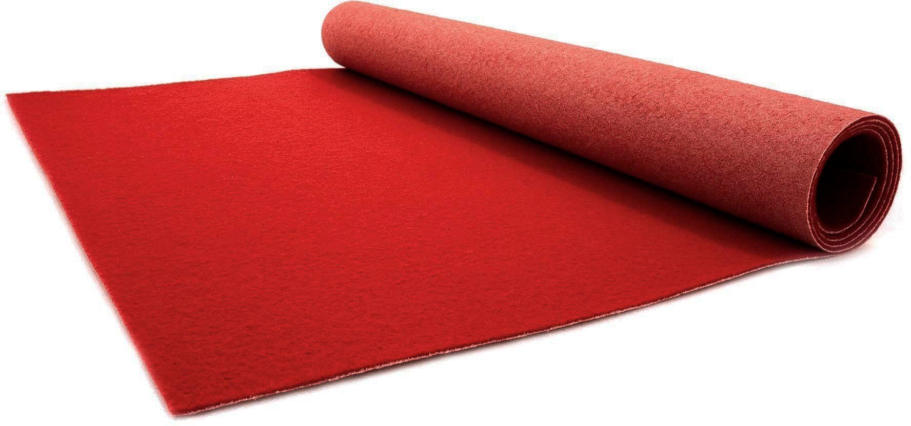 robuster 2,6 cm, Primaflor-Ideen Textil, Höhe: 100 Breite rechteckig, Uni-Farben in Eventteppich PODIUM, mm, burgund Läufer Nadelfilz,