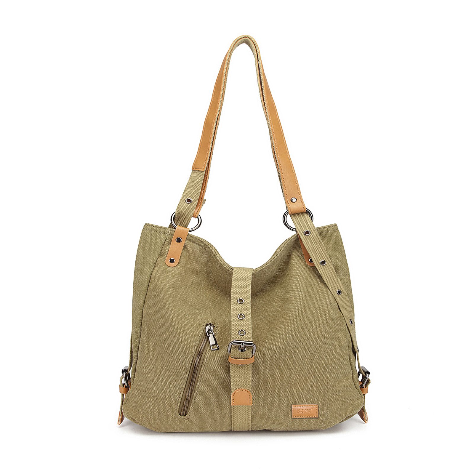 KONO Handtasche Canvas Handtasche 2 in 1 Canvas Verstellbare Schultergurte