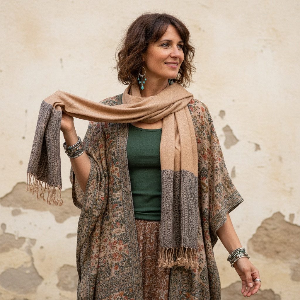 Guru-Shop Halstuch Weicher Viskose Schal, Stola mit Paisley,..