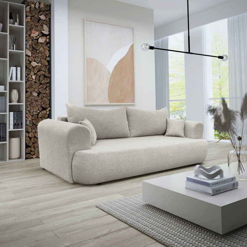 Luxusbetten24 Schlafsofa Designer Sofa Baron, mit Schlaffunktion und Stauraum