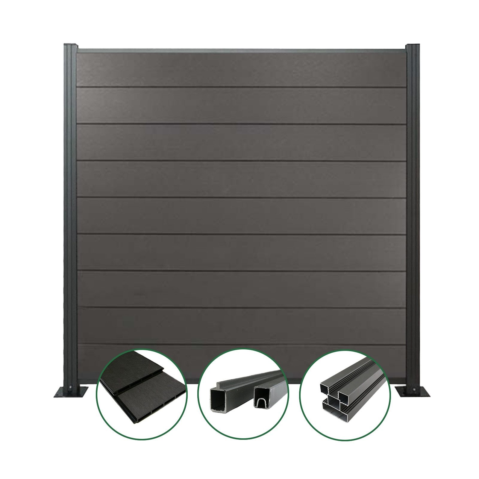 Woodstore24 Zaun WoodoZaun WPC Sichtschutzzaun gebürstete günstig online kaufen