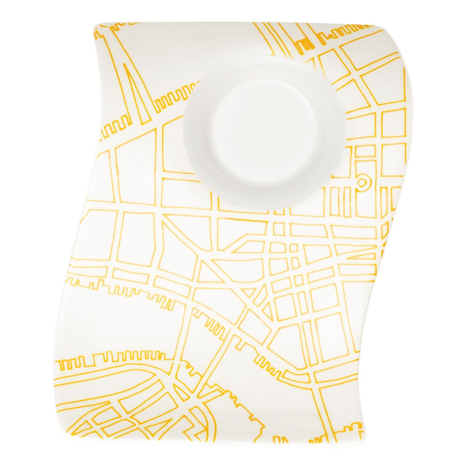 Villeroy & Boch Столовый сервиз Villeroy & Boch 1x NewWave Cafè New York Partyplate klein (17x13 cm) (1-tlg), Porzellan