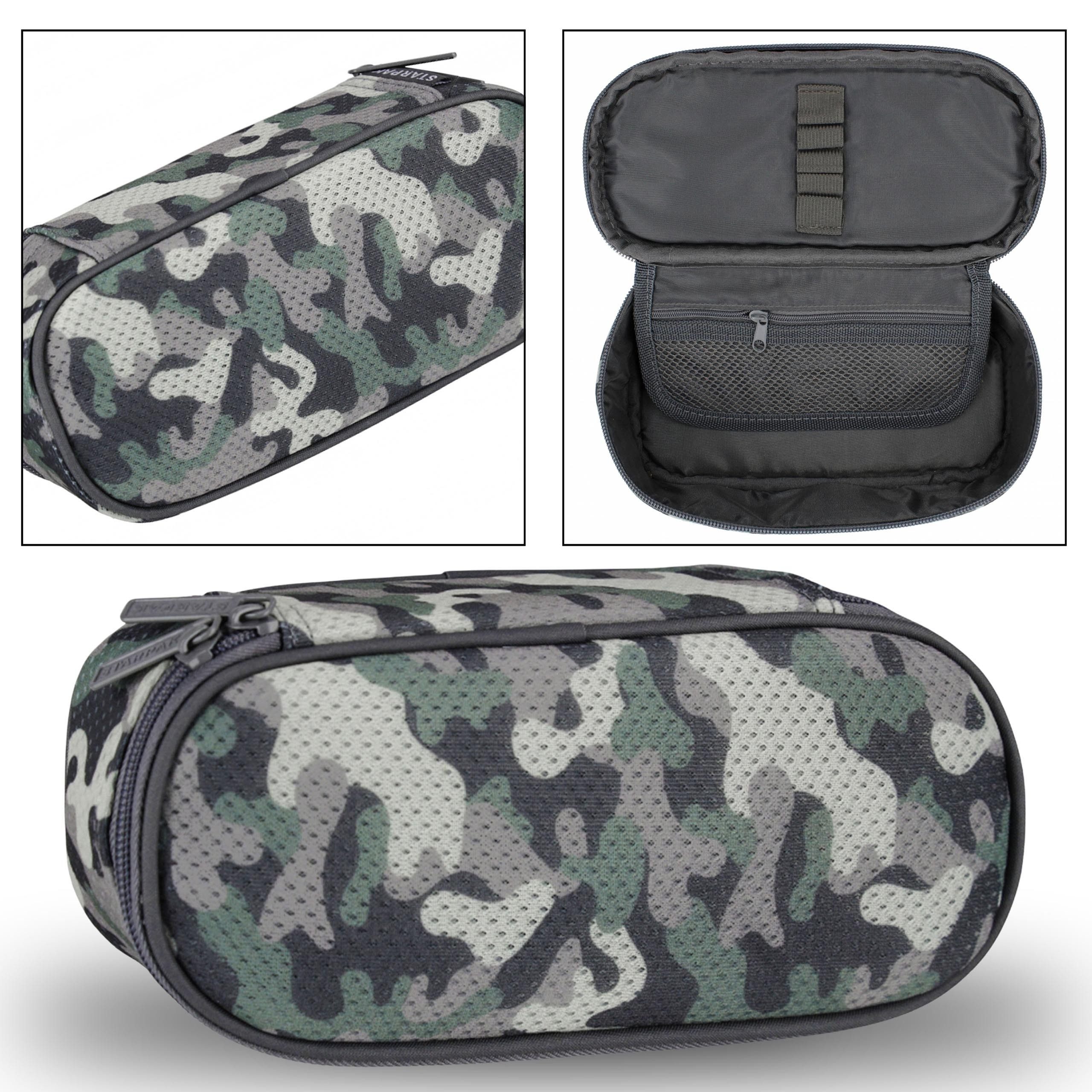 Sarcia.eu Пенали Ovales Netz-Federmäppchen, Tarnfarben, mit Reißverschluss 22x6x10cm