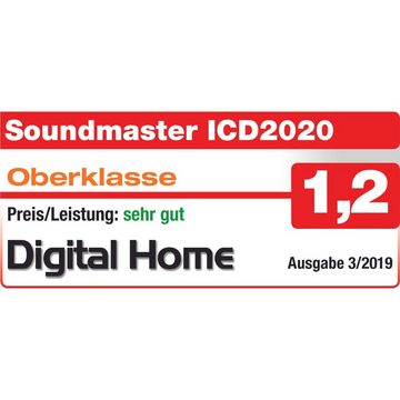 Soundmaster ICD2020 Internetradio CD-Player Bluetooth DAB+ App Steuerung Spotfiy Internet-Radio (Internetradio, Digitalradio, UKW-RDS, 30 W, UNDOK App, WLAN, Bluetooth, Spotify-Connect)