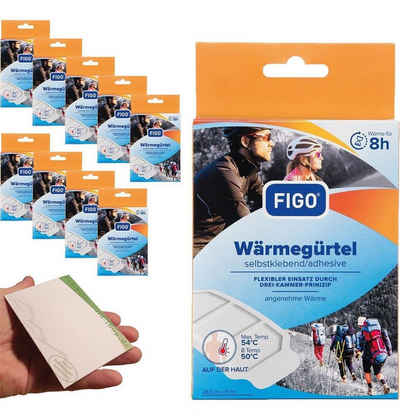 FIGO Wärmepad 10 Stück 8h Wärmepflaster 28,5 x 9cm, Set 10-tlg., Wärmekissen, Tiefenwärme Bodywärmer Wärmepad