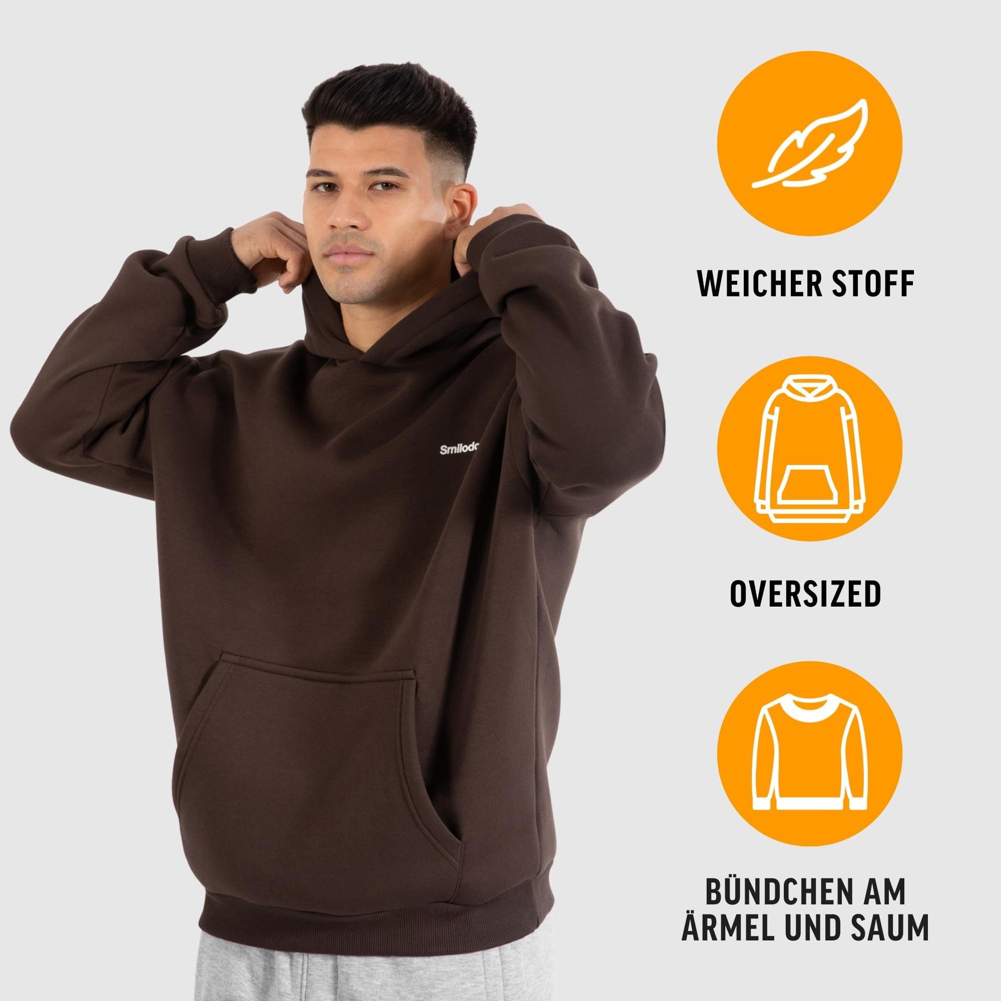 Smilodox Hoodie Fortes, Kapuzenpullover im Oversize Fit mit großem Back Pri günstig online kaufen