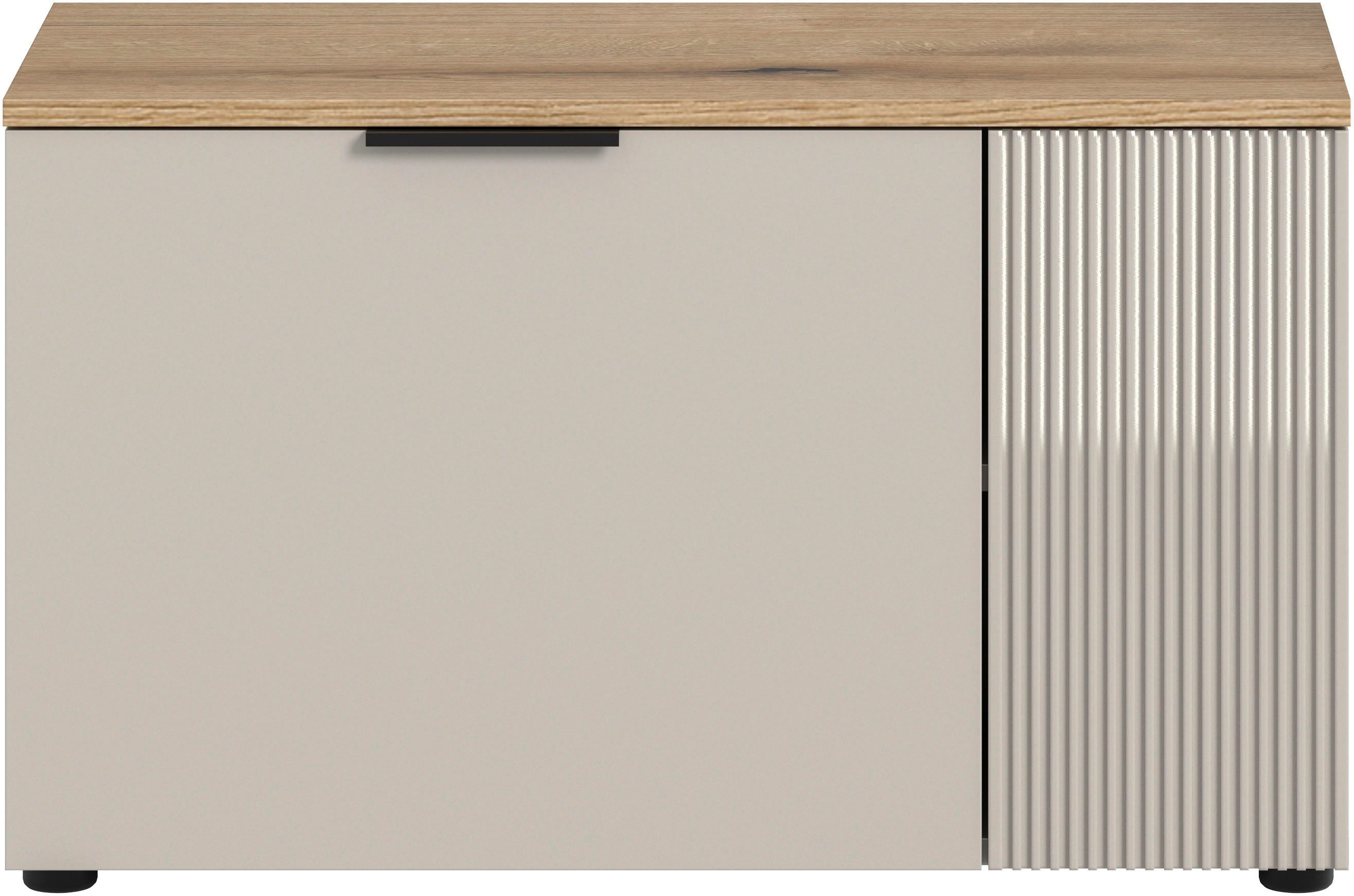 Home affaire Sitzbank EDIL, Breite 80cm, 2 Türen, 4 Fächer (1-St., moderne Farbkombination, Platz für ca. 6 Paar Schuhe), Garderobenbank, Bank, Flurbank, Schuhbank, Dielenbank